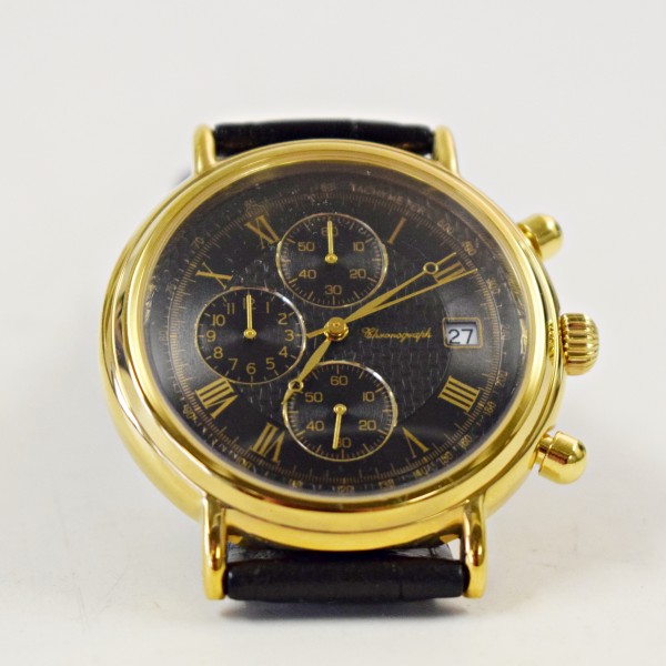 Armbanduhr Chronograph gold schwarz