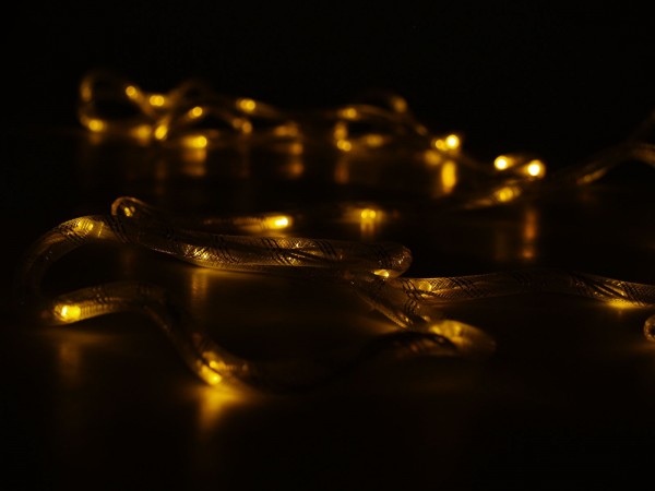 Textil-Lichterschlauch Weiß mit LEDs